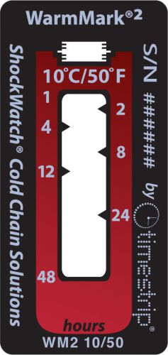 Shockwatch warmmark2 temperature indicator 10c/50f - 100qty - wm2 10/50 for sale
