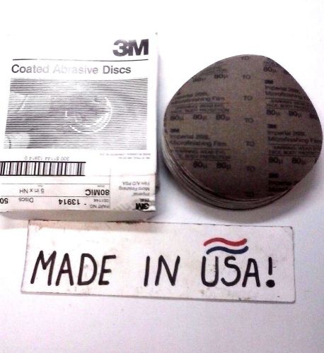 50 - 5&#034; - no hole 80 micron (150 grit) 3m-268l psa imperial sanding discs for sale