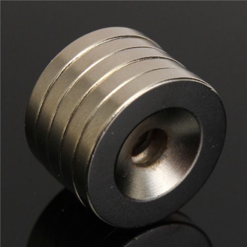 5pcs n50 20x3mm hole 5mm round countersunk ring magnets  rare earth neodymium for sale