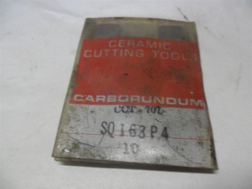 NOS CARBORUNDUM SQ163P4 CCT-707 CERAMIC INSERTS - PACKAGE OF 10 (GR)