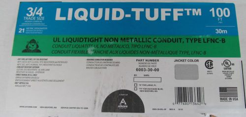 NEW 100&#039; BOX AFC LIQUID-TUFF 3/4&#034; FLEXIBLE NON-METALIC ELECTRICAL CONDUIT LFNC-B