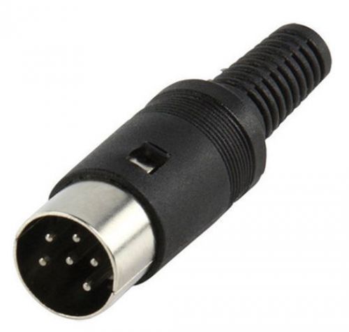 5 Qty 6 Pin DIN Male Connectors (US Shipping)