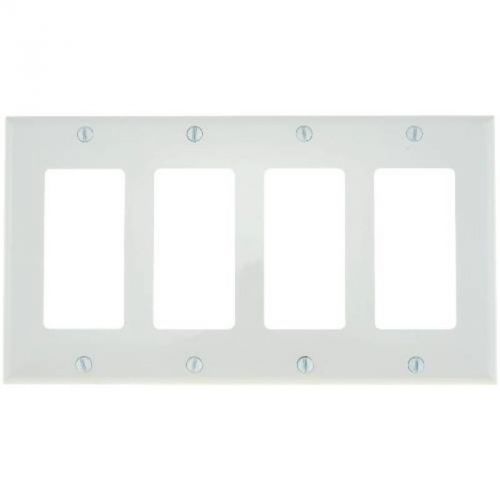 Deco Wall Plate 4-Gang White National Brand Alternative Decorative Switch Plates