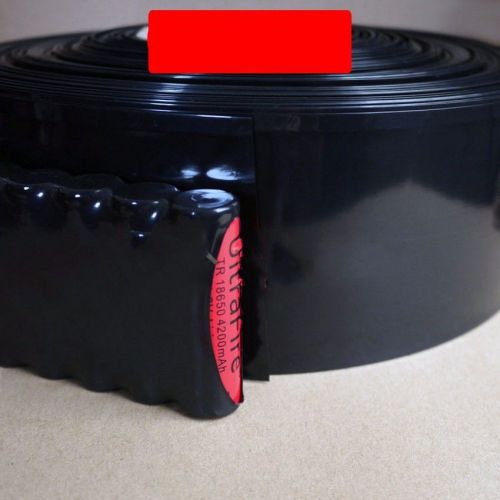 18650 AA Battery Sleeve PVC Heat Shrinkable Tube Wrap Black Width 85MM x 1M