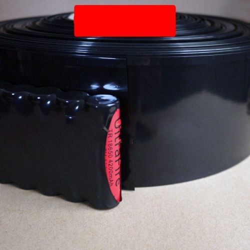 18650 aa battery sleeve pvc heat shrinkable tube wrap black width 85mm x 1m for sale