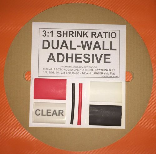 1&#034; / 25mm clear 50 ft. dual-wall adhesive lined heat shrink tubing 3:1 ratio for sale