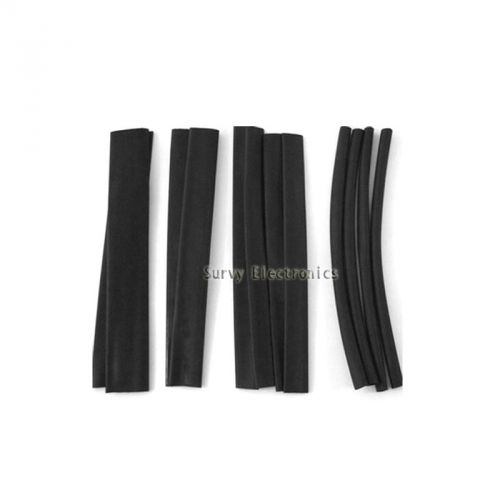 6mm 8mm 10mm 12mm 15mm Heat Shrink Tubing Wire Wrap Assortment Black 3FT each