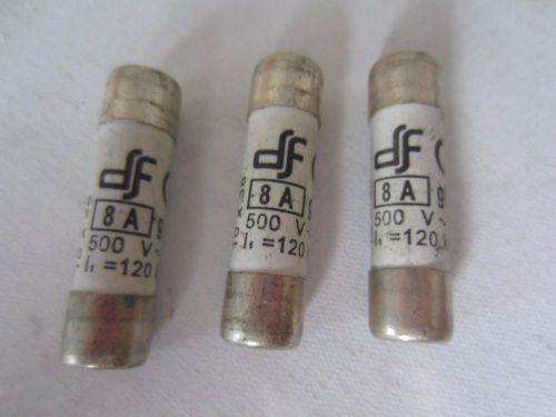 Lot of 3 DF Electric 420008 10 x 38 Fuses 8A 8 Amps Tested