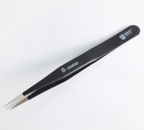 1pcs bst 200esd anti-static non-magnetic straight tip tweezers for sale