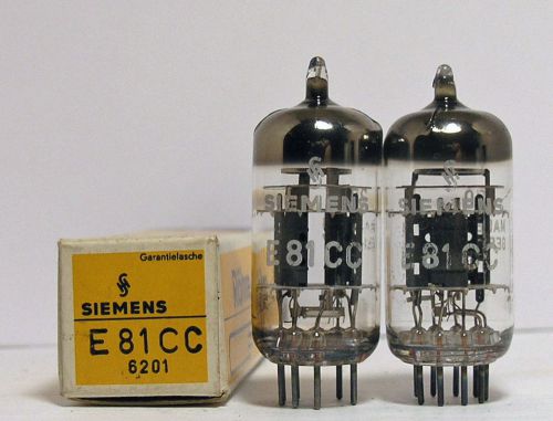 2 new tubes Siemens Halske E81CC 12AT7W  (508036) same factory code 3 mica