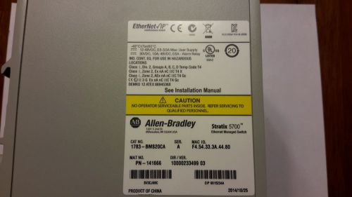 Allen Bradley Stratix 5700 cat# 1783-bms20ca Ethernet Switch