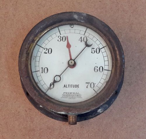 Vintage Altitude Gauge Meter Federal Warranted Chicago-Marshalltown