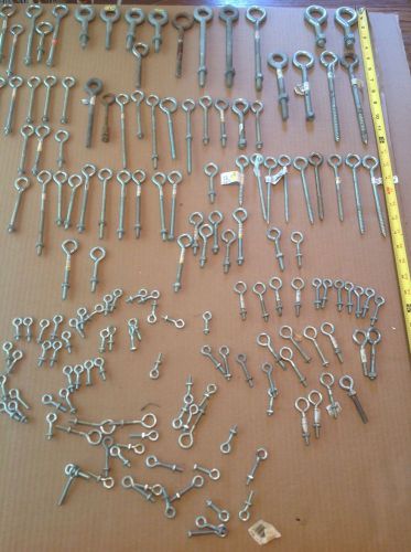 Large lot screw eye bolts and eye bolts with nut 150+pcs for sale