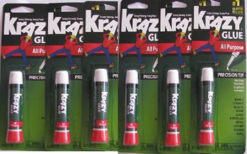 KrAZY Glue ORIGINAL krazy glue All Purpose INSTANT Crazy Glue  Lot of 6 new