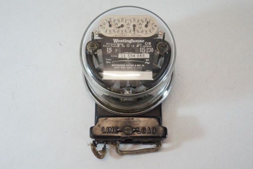 Vintage 1920s/1930s Westinghouse Electric WattHour 15 Amp Meter,Type OB -CG15156