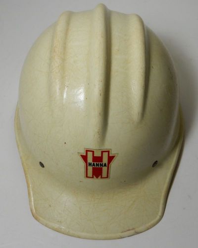 NICE vintage WHITE BULLARD 502 FIBERGLASS HARD HAT IRONWORKER