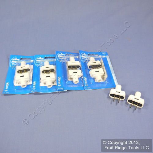 10 leviton white straight blade easy grip plugs nema 1-15 15a 125v 48643-w for sale