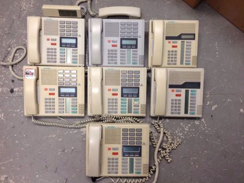 LOT of 7 Nortel Norstar Meridian Office Business Phones M7310 AshGray M7208 Ash