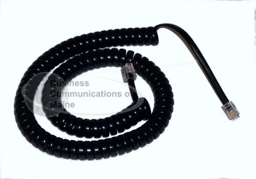 10 phone coil cords 12&#039; foot, black for sale
