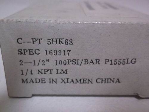 USG C-PT 5HK68 LIQUID FILLED GAUGE 0-100 PSI *NEW IN A BOX*