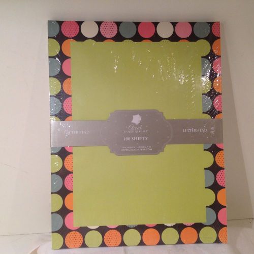 NIP Great Papers STATIONARY LETTERHEAD Invitation CHOCO DOTS 100 Sheets Printer
