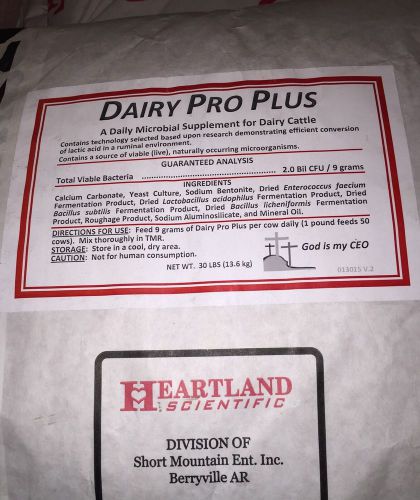 Heartland Scientific 30lb bag of Dairy Cow Bovine Microbial Probiotic Supplement