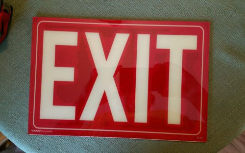 8&#034; x 12&#034; Reflective Plexiglas EXIT sign with foam adhesive back