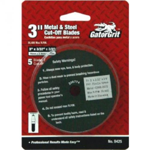 5Pk 3&#034; X 3/32&#034; X 3/8&#034; Metal Cutoff Blade ALI INDUSTRIES Cutoff Wheels 9425-DISC