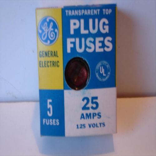 G E 25 Amps Fuse Plugs Box Full  New Old Store Stock