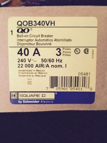 QOB340VH 3 Pole 40A Breaker-New In Box