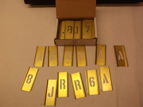 3W647 Interlocking Stencil, Numb&amp;Letters, Brass (G22R)
