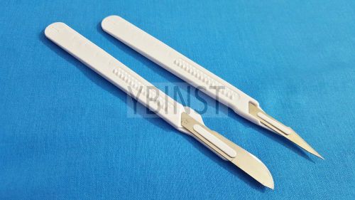 LOT OF 4 PCS DISPOSABLE STERILE SURGICAL SCALPELS #21 #11 WITH PLASTIC HANDLE