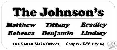 Family Names Return Address Labels #9~~ Up to 8 Names!