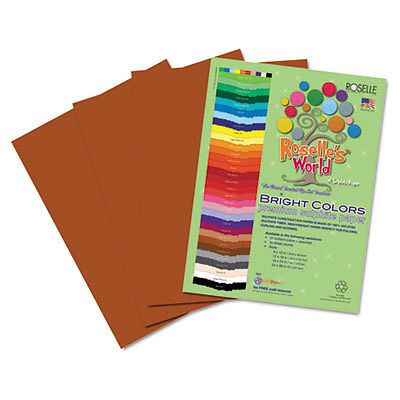 Premium Sulphite Construction Paper, 76 lbs., 12 x 18, Brown, 50/Pack 71302