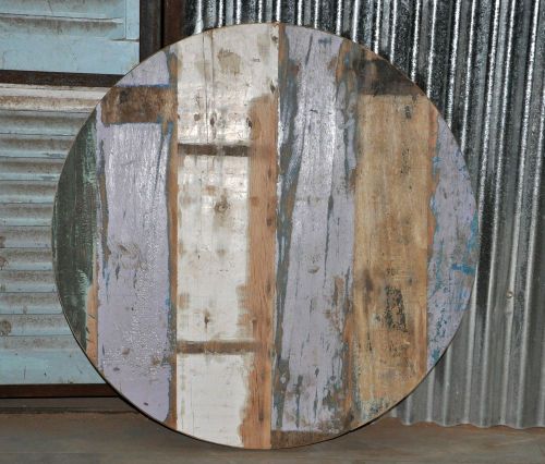 Handmade solid reclaimed rustic burn wood 30&#034; round restaurant bar table top for sale