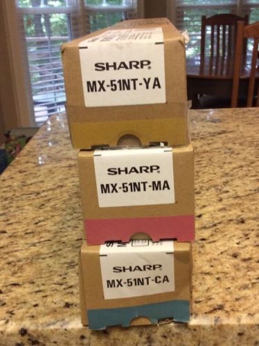 SHARP MX-51NT-CA MX-51NT-YA MX-51NT-MA Color TONER SET FOR MX-4110 MX-5110