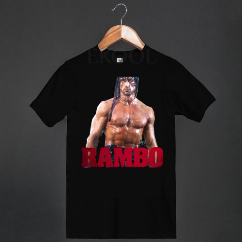 Rambo 2008 film lethal soldier John Rambo Logo Black T-Shirt