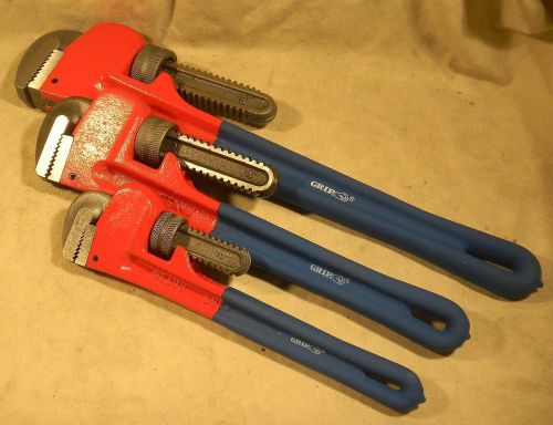 Grip 93060 3pc steel pipe wrench set for sale