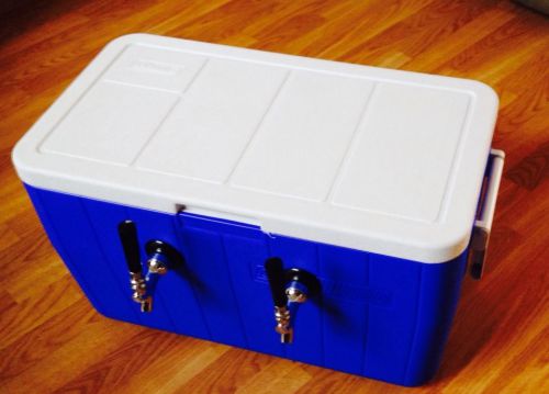 Portable kegerator beer jockey box tap keg double faucet draw cold plate for sale