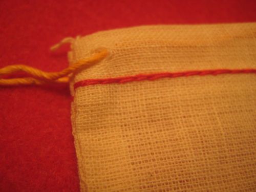 1-dozen COTTON CLOTH BAGS (POUCHES), WITH SEWN IN DRAW STRING...approx.4&#034; X 6&#034;