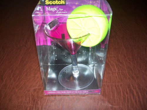 New 3m scotch magic tape dispenser margarita glass with lime for sale