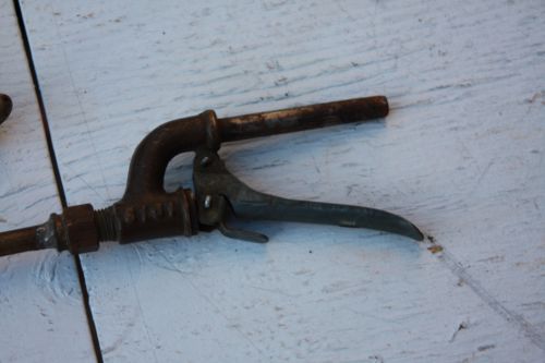 VINTAGE BRASS &amp; COPPER GARDEN HANDLES SPRAYERS AND OTHER TOOLS.....