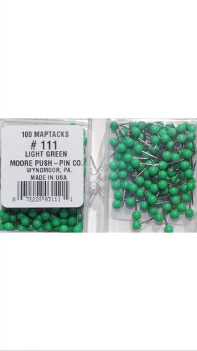 1/8 Inch Map Tacks - Light Green  by Moore Push Pin