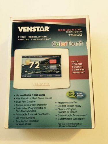 Venstar colortouch thermostat t5800 for sale