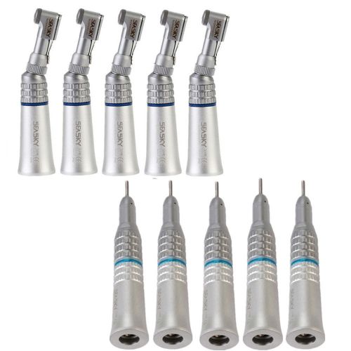 10X Dental Slow Low Speed Handpiece Contra Angle + Straight Nose Cone Latch 04
