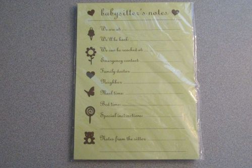 Babysitter&#039;s Notes Magnetic Notepad New!