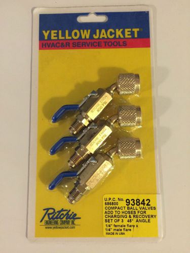 Yellow Jacket 93842 – 1/4&#034; Compact ball valve - 45° (3 pak)