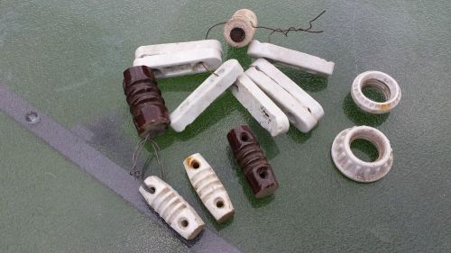 Vintage Electrical Porcelain 14 Pieces Insulators VERY OLD