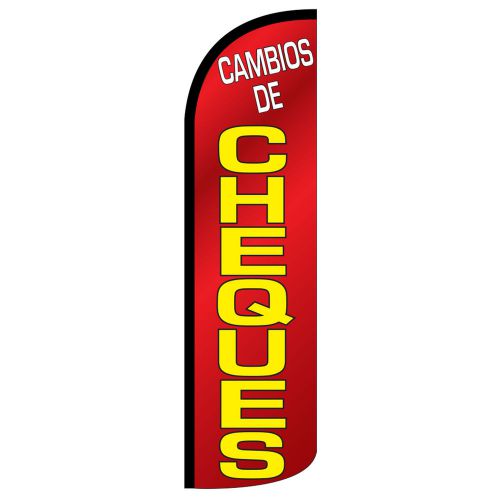 Cambios de Cheques Windless Swooper Flag Jumbo Full Sleeve Banner + Pole made US