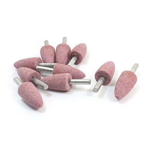 10Pcs 6mm Shank 19mm Conical Abrasive Mounted Grinding Stone Purple
